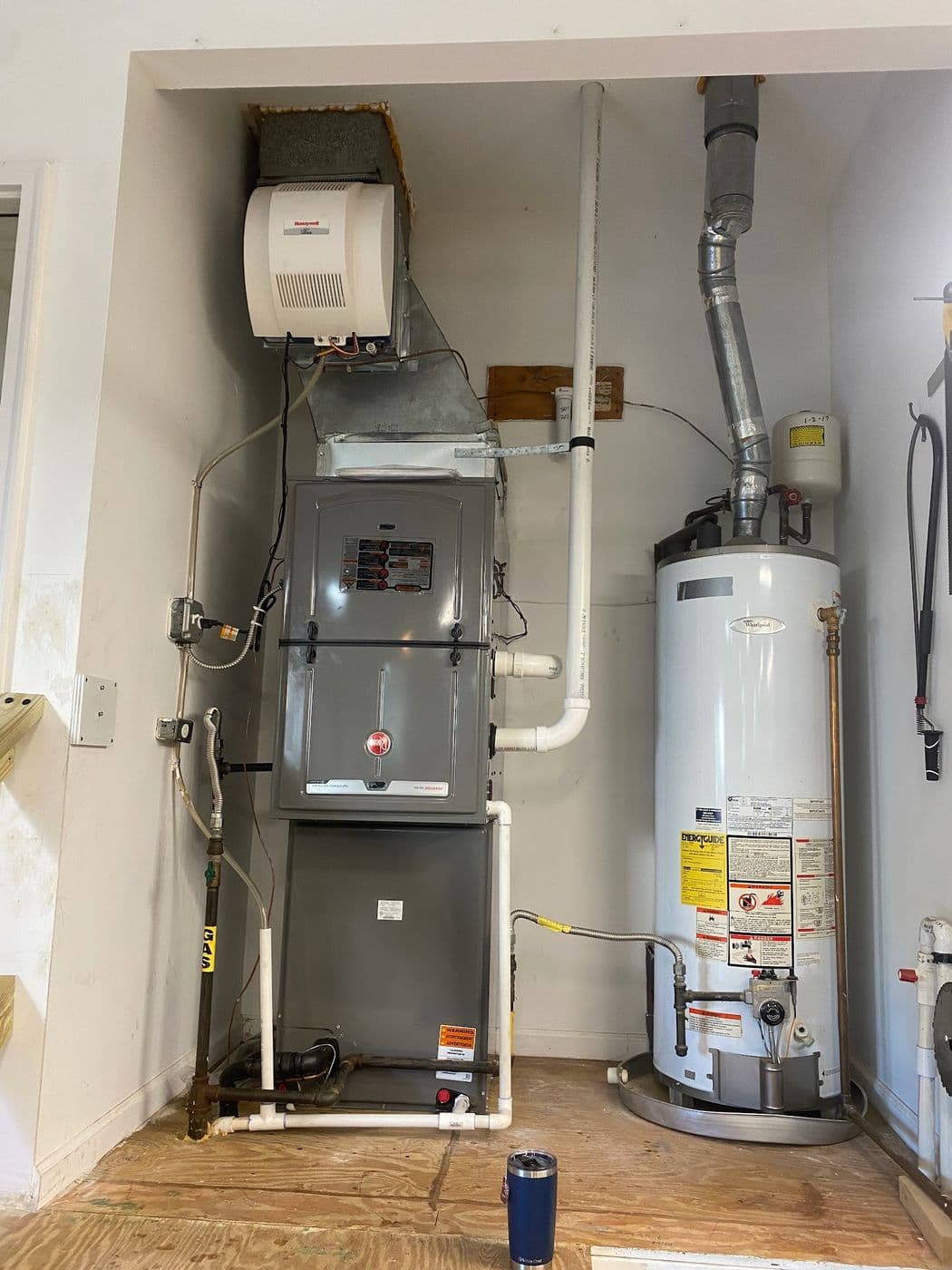 A 90 percent efficiency downflow furnace after replacement